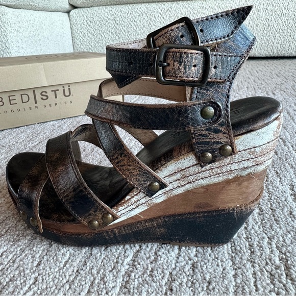 New in box Bed Stu Julianna sandal wedge, size 8.5 - Picture 2 of 4